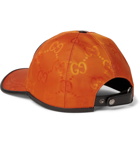 Gucci - Leather-Trimmed Logo-Appliquéd Monogrammed ECONYL Baseball Cap - Orange
