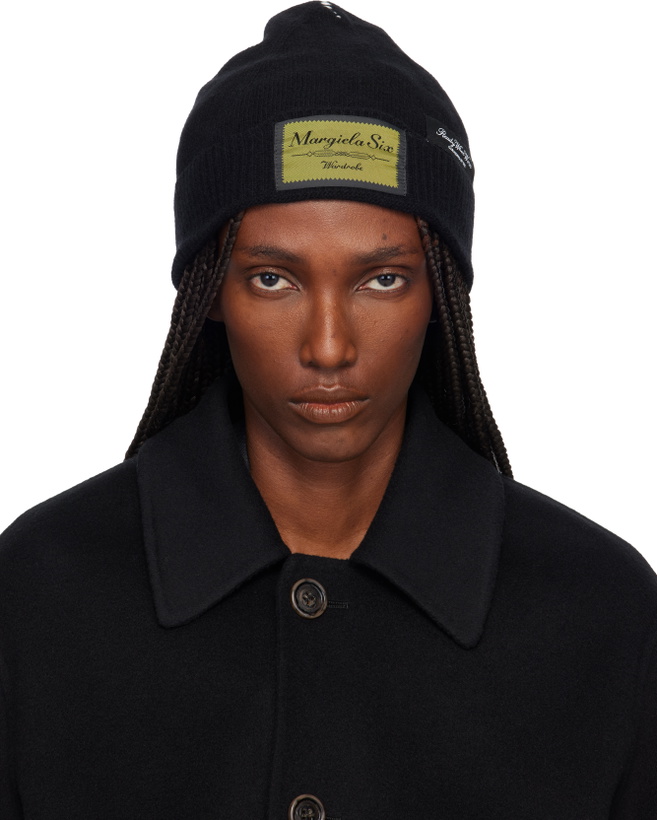 Photo: MM6 Maison Margiela Black Access Labels Story Beanie