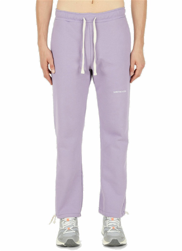 Photo: Logo Embroidery Track Pants in Purple