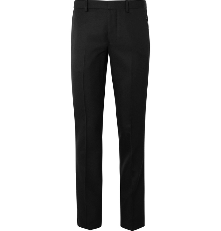 Photo: Givenchy - Black Slim-Fit Twill Tuxedo Trousers - Black