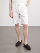 Canali - Straight-Leg Stretch Cotton-Blend Gabardine Shorts - White