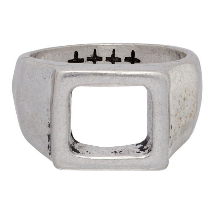 Photo: Ksubi Silver Dripps Box Signet Ring