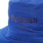 Alexander McQueen Men's Graffitti Logo Bucket Hat in Royal