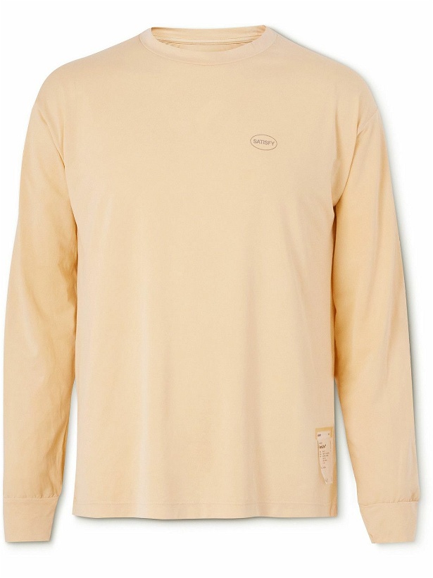 Photo: Satisfy - Logo-Print Recycled AuraLite™ Jersey T-Shirt - Yellow