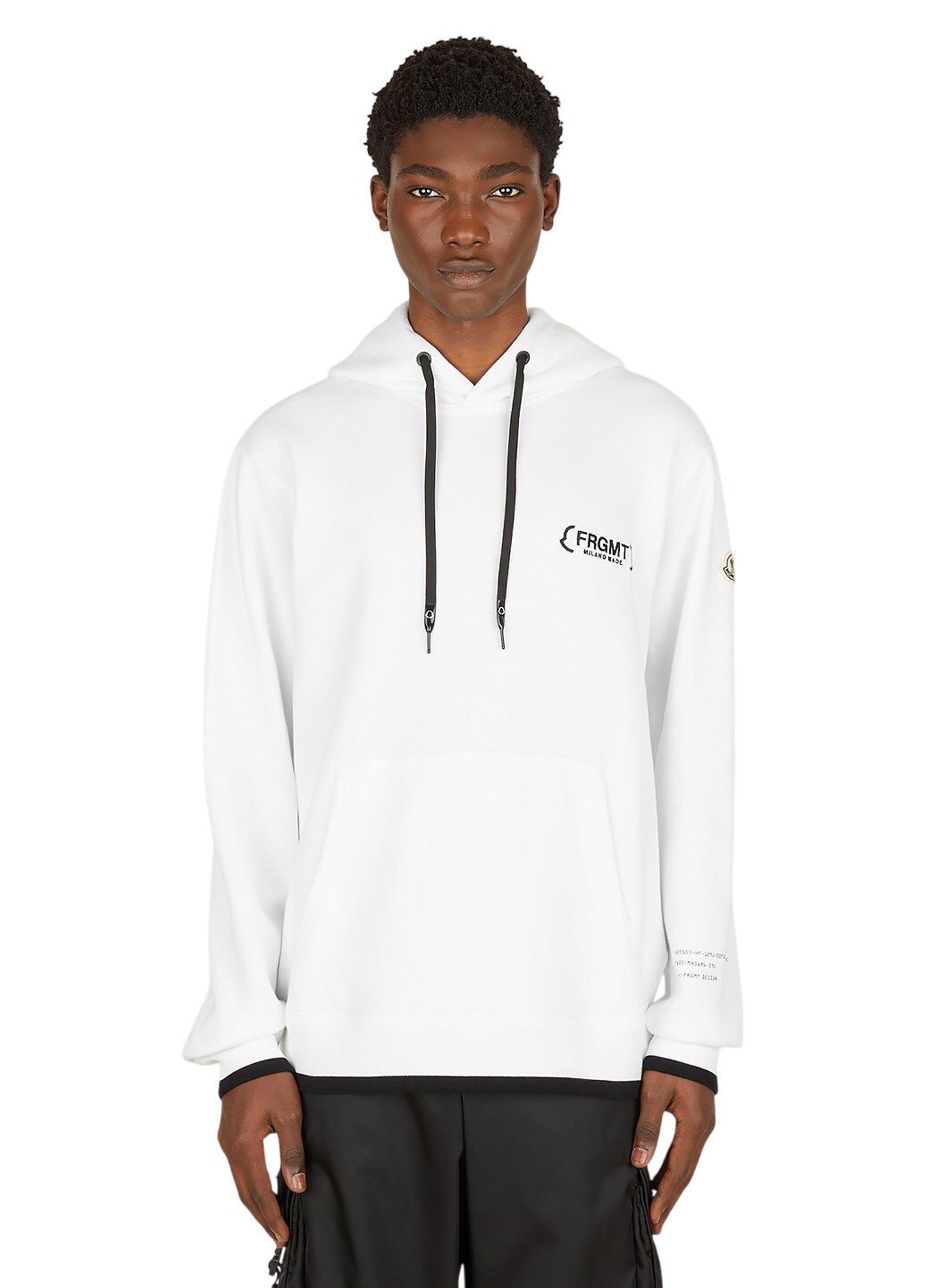 Moncler White Half Zip Logo Hoodie Moncler