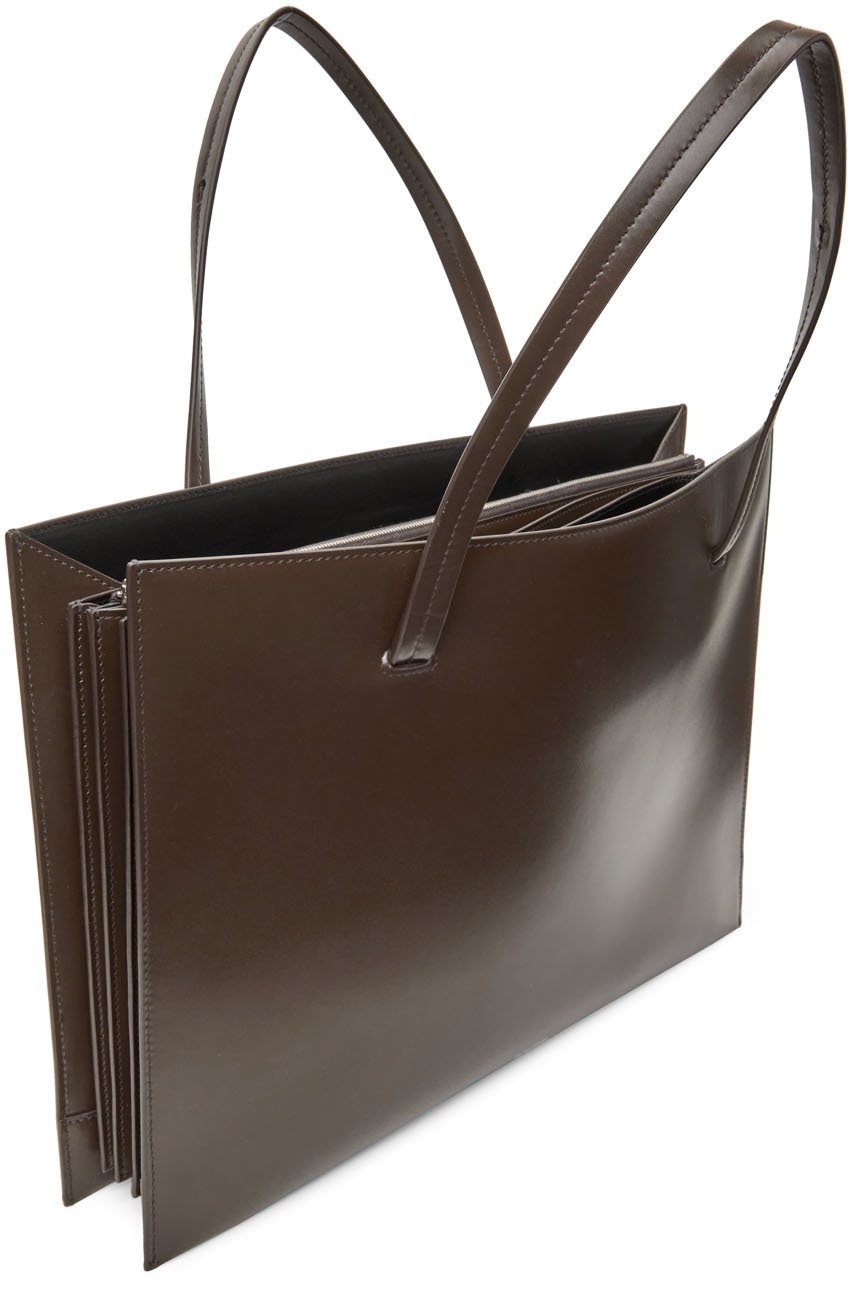 Leather file clearance totes with handles