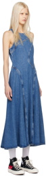 Re/Done Blue Racer Tank Denim Midi Dress