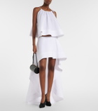 Stella McCartney Asymmetric ruffled cotton poplin miniskirt