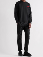 Stone Island Shadow Project - Logo-Embroidered Garment-Dyed Loopback Jersey Sweatshirt - Black
