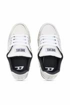 Diesel D-Ollie-Leather sneakers with graffiti print - Sneakers Womens in White