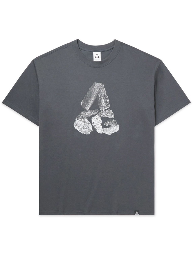 Photo: Nike - ACG NRG Logo-Print Jersey T-Shirt - Gray