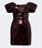 David Koma Sequined off-shoulder minidress