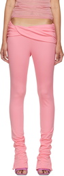 Blumarine Pink Draped Leggings