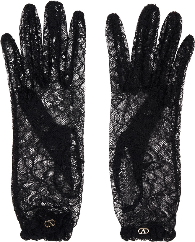Photo: Valentino Garavani Black VLogo Signature Lace Gloves