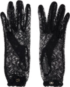Valentino Garavani Black VLogo Signature Lace Gloves