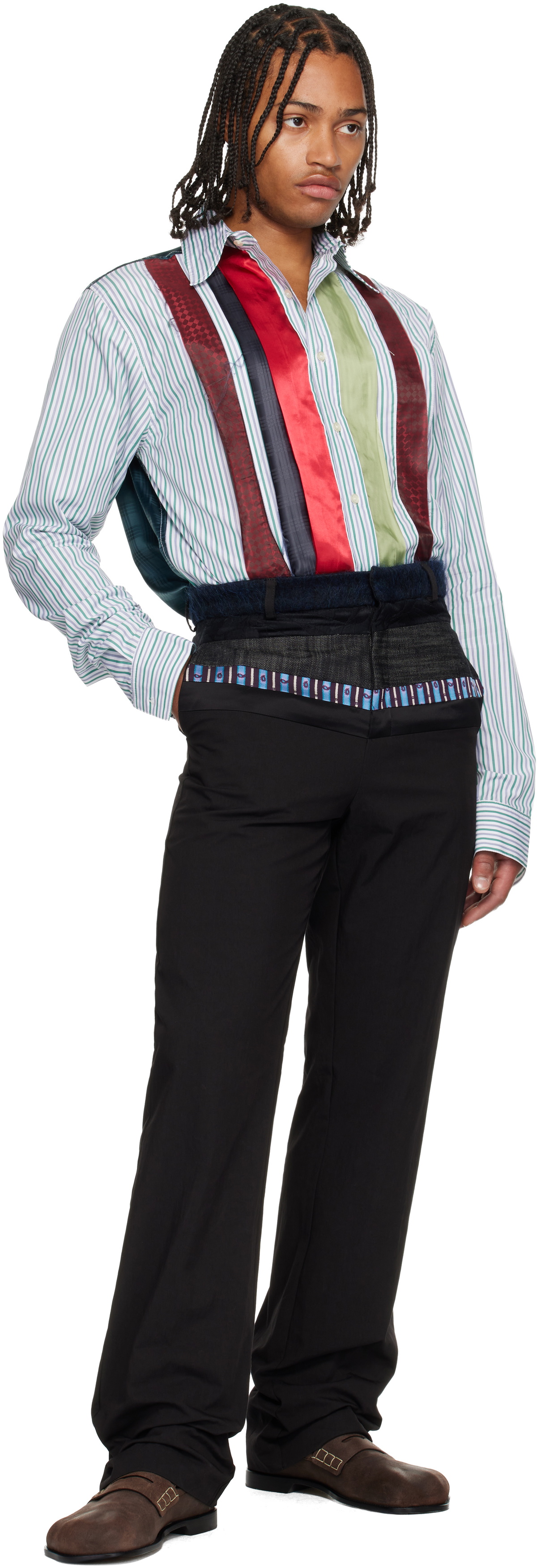 Edward Cuming Black Stacked Tailored Trousers
