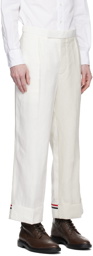 Thom Browne White & Beige Side Tab Trousers