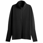 Homme Plissé Issey Miyake Men's Pleat Half Zip Through Top in Black