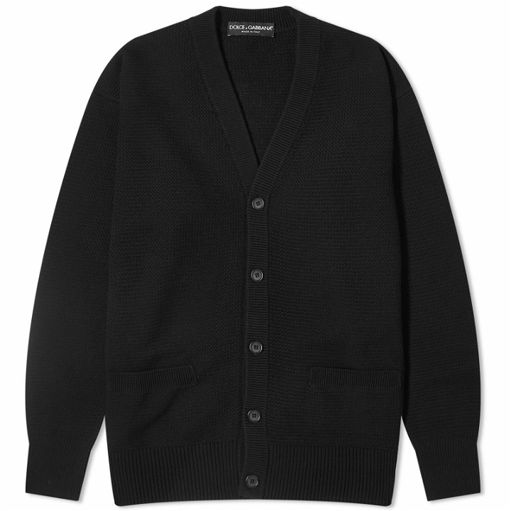 Photo: Dolce & Gabbana Men's Show Look Knit Cardigan in Black