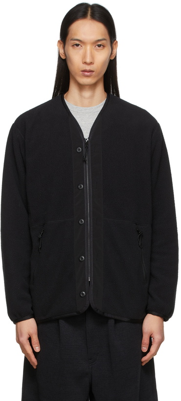 Photo: Comme des Garçons Homme Black Sherpa Fleece Cardigan