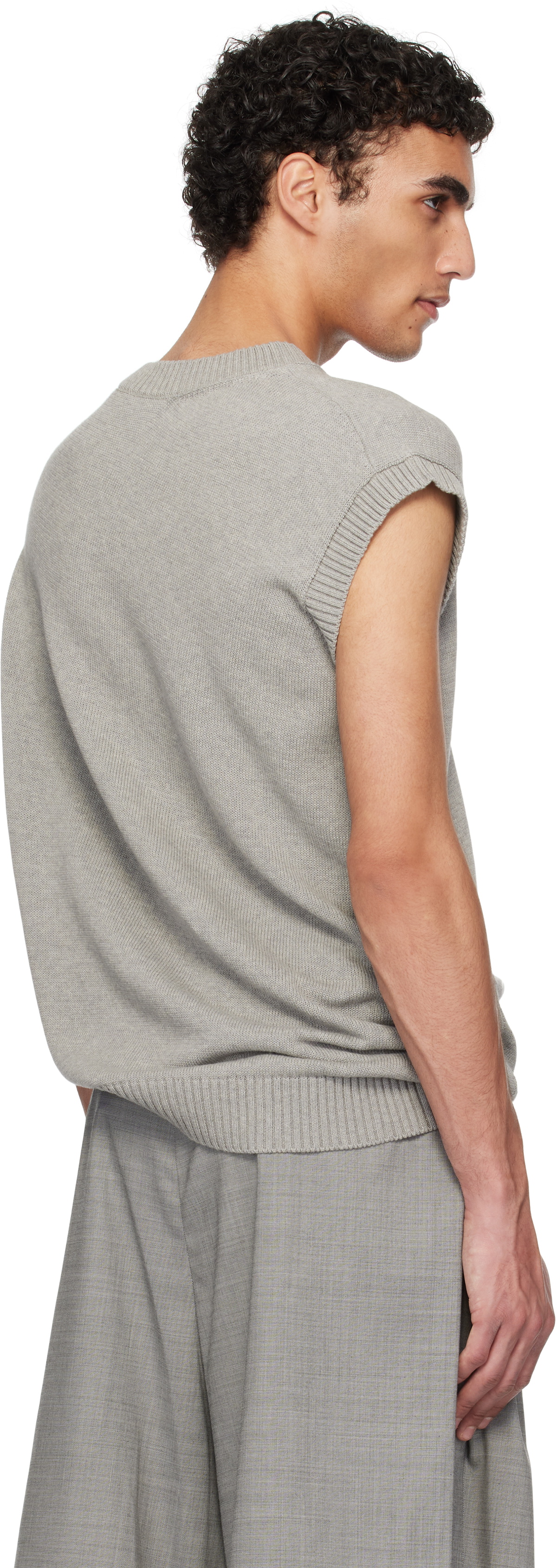 Hed Mayner Gray V Neck Vest