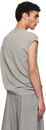 Hed Mayner Gray V Neck Vest