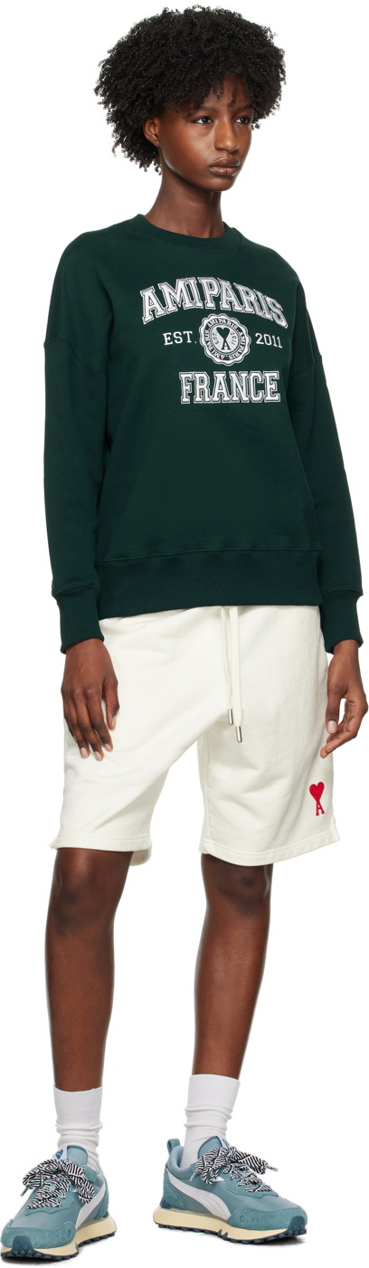 AMI Alexandre Mattiussi SSENSE Exclusive Green 'Ami Paris' Sweatshirt