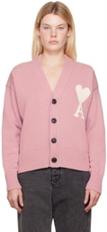 AMI Paris Pink Ami de Cœur Cardigan