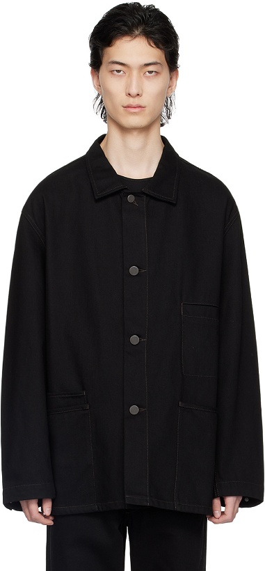 Photo: LEMAIRE Black Workwear Denim Jacket