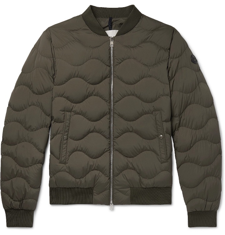 Photo: Moncler - Quilted Shell Down Bomber Jacket - Green