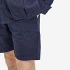 Universal Works Men's Linen Slub Beach Shorts in Navy