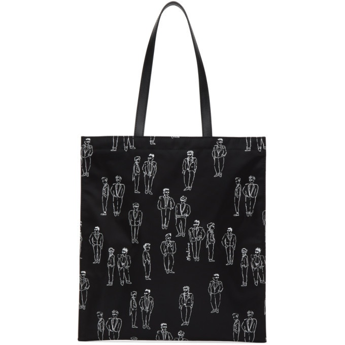 Photo: Moschino Black Graphic Printed Tote Bag