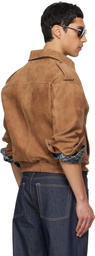TONYWACK Tan Goat Suede Bomber Jacket
