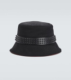 Christian Louboutin Bobino Spikes canvas bucket hat