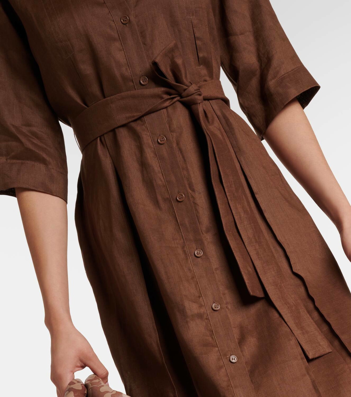 pyne and smith linen dress No.24 Sleeveless, button up Linen Dress in St. Agnes Check