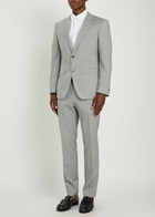 Boss Houndstooth Stretch-wool Suit Grey