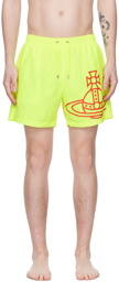 Vivienne Westwood Yellow Printed Swim Shorts