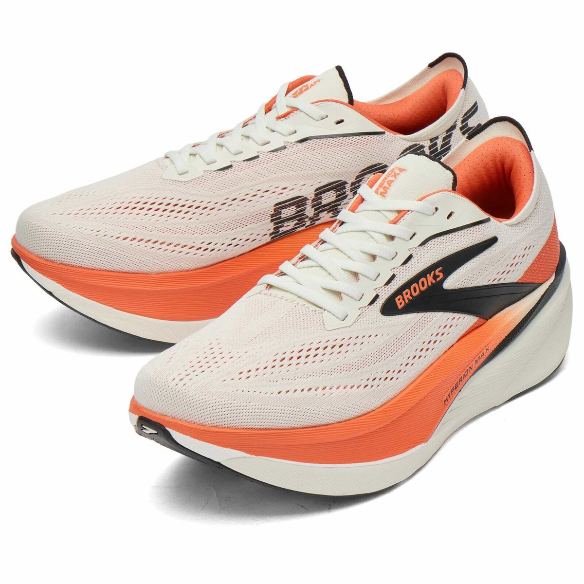 Brooks Men's Hyperion Max 4 in Grey/Tigerlily/Black