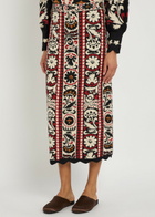 Farm Rio Jacquard Knit Midi Skirt Multicoloured