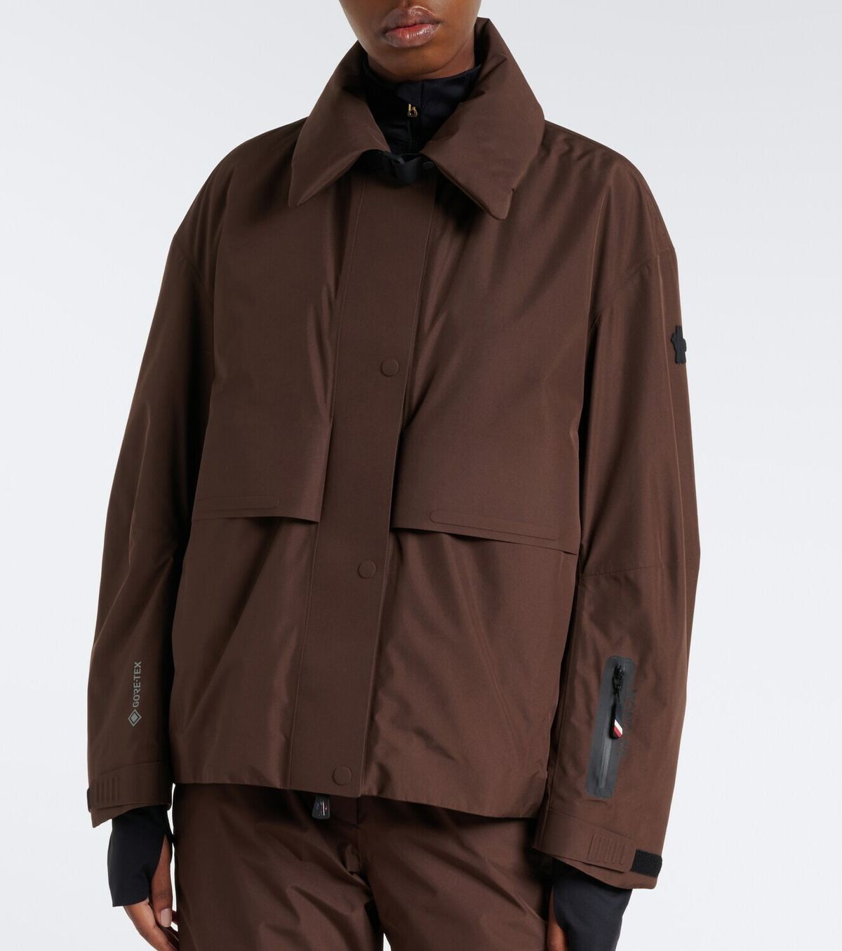 Moncler Grenoble Shearling-trimmed down ski jacket