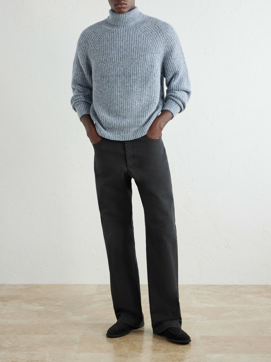 Inis Meáin - Boatbuilder Ribbed Cashmere Sweater - Blue