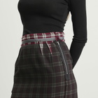 Maison Margiela Women's Check Midi Skirt in Cobalt/Black