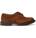 Tricker's - Daniel Leather-Trimmed Suede Derby Shoes - Brown