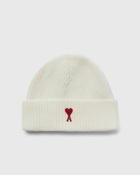 Ami Paris Red Ami De Coeur Beanie White - Mens - Beanies