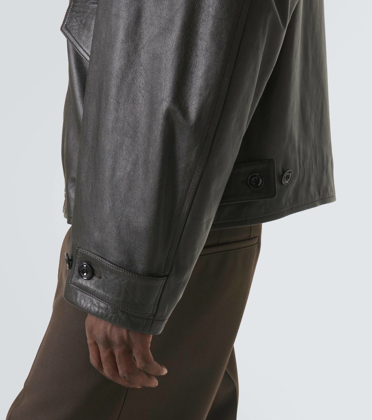 Lemaire Shearling-trimmed leather jacket Lemaire