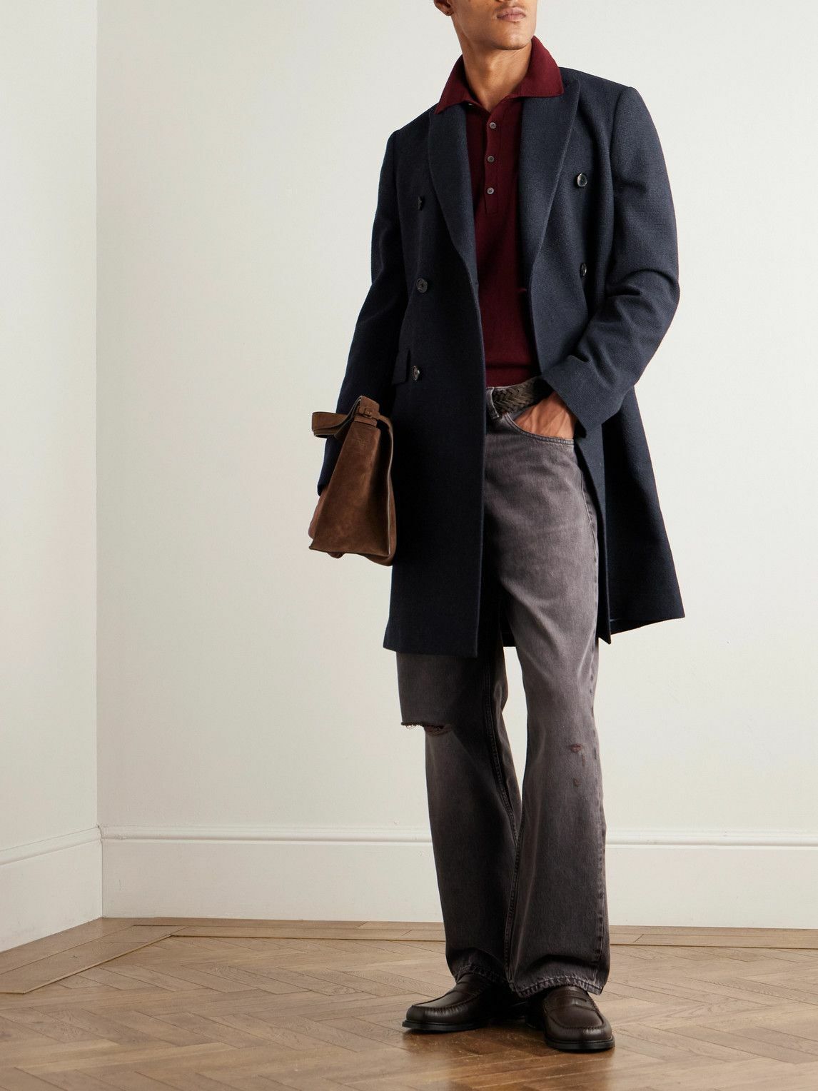 PIACENZA 1733 - Slim-Fit Cashmere Polo Shirt - Burgundy