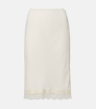 Róhe Lace-trimmed satin slip skirt