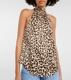 Veronica Beard Tanisha leopard-print silk-blend top