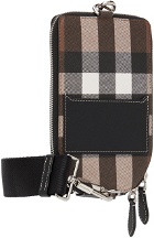 Burberry Brown E-Canvas Check Phone Pouch