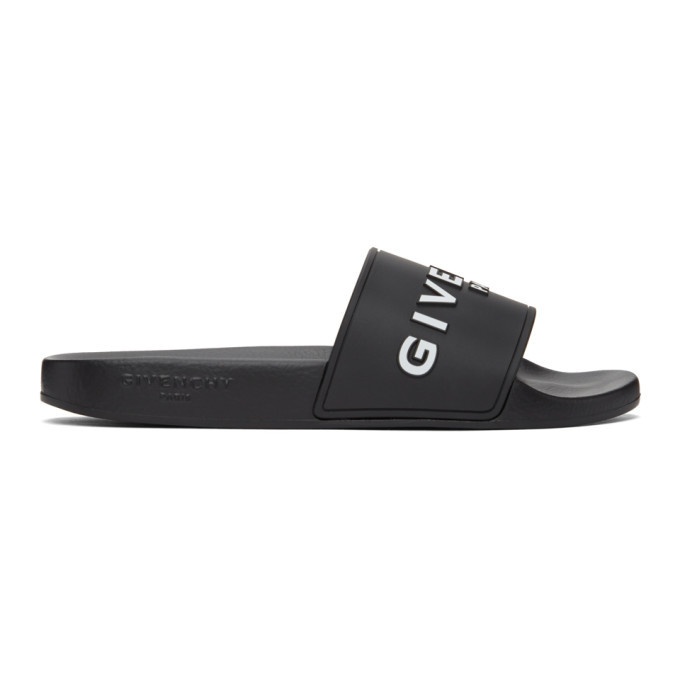 Photo: Givenchy Black Logo Flat Sandals